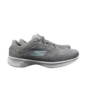 Skechers Shoes Womens 7.5 Sneaker Go Walk 4 Athletic Trainer Comfort Casual Gray